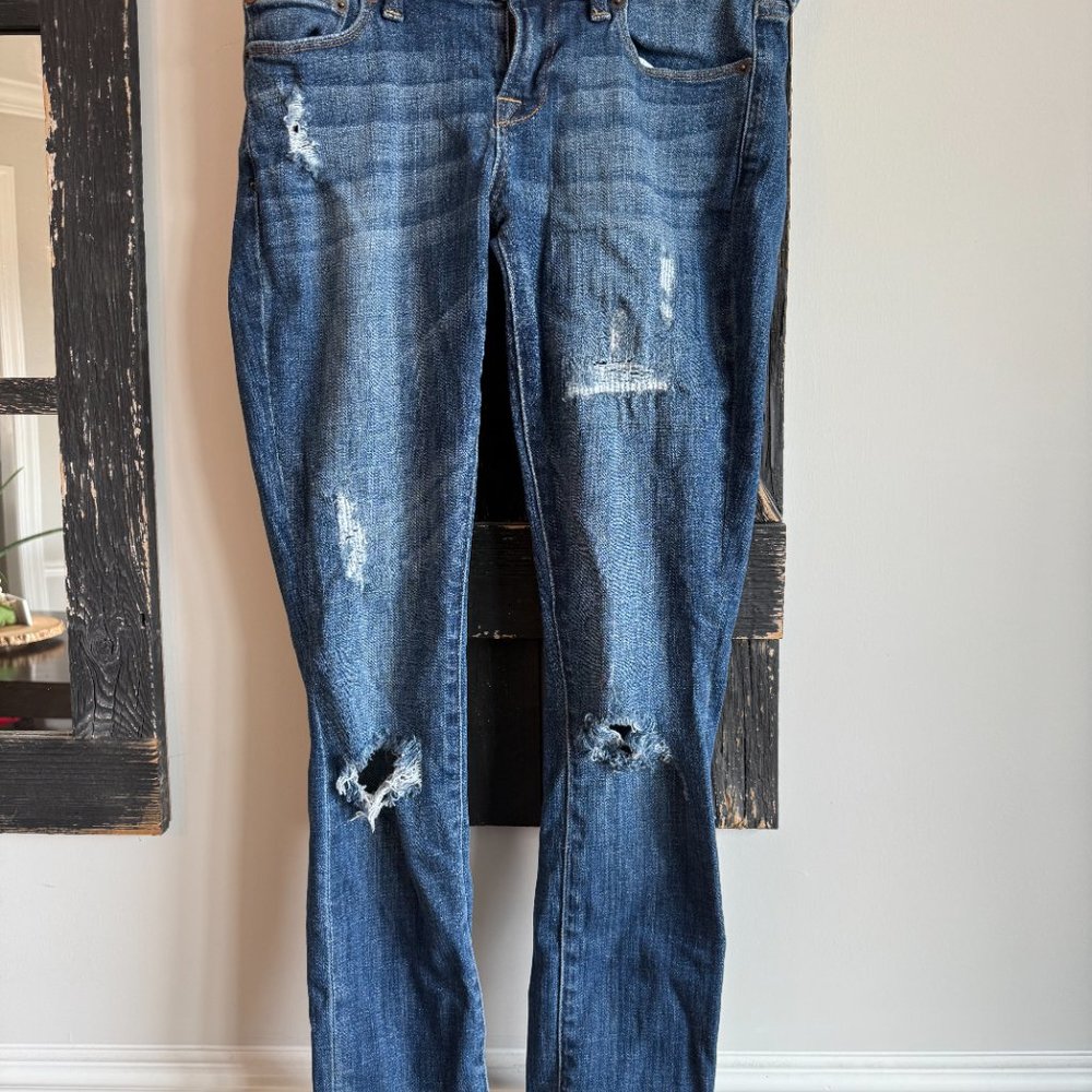 Women’s Lucky Brand Jeans, Lolita Skinny, Blue, Size 0/25 A, Ripped Jeans